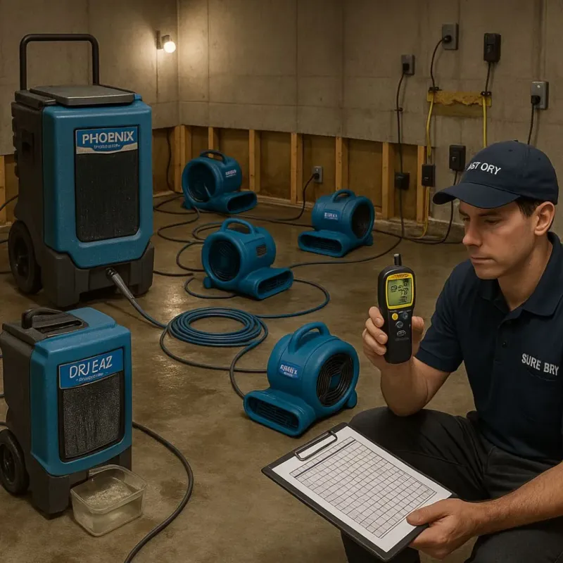 Structural Drying and Dehumidification process in Haywood County, NC